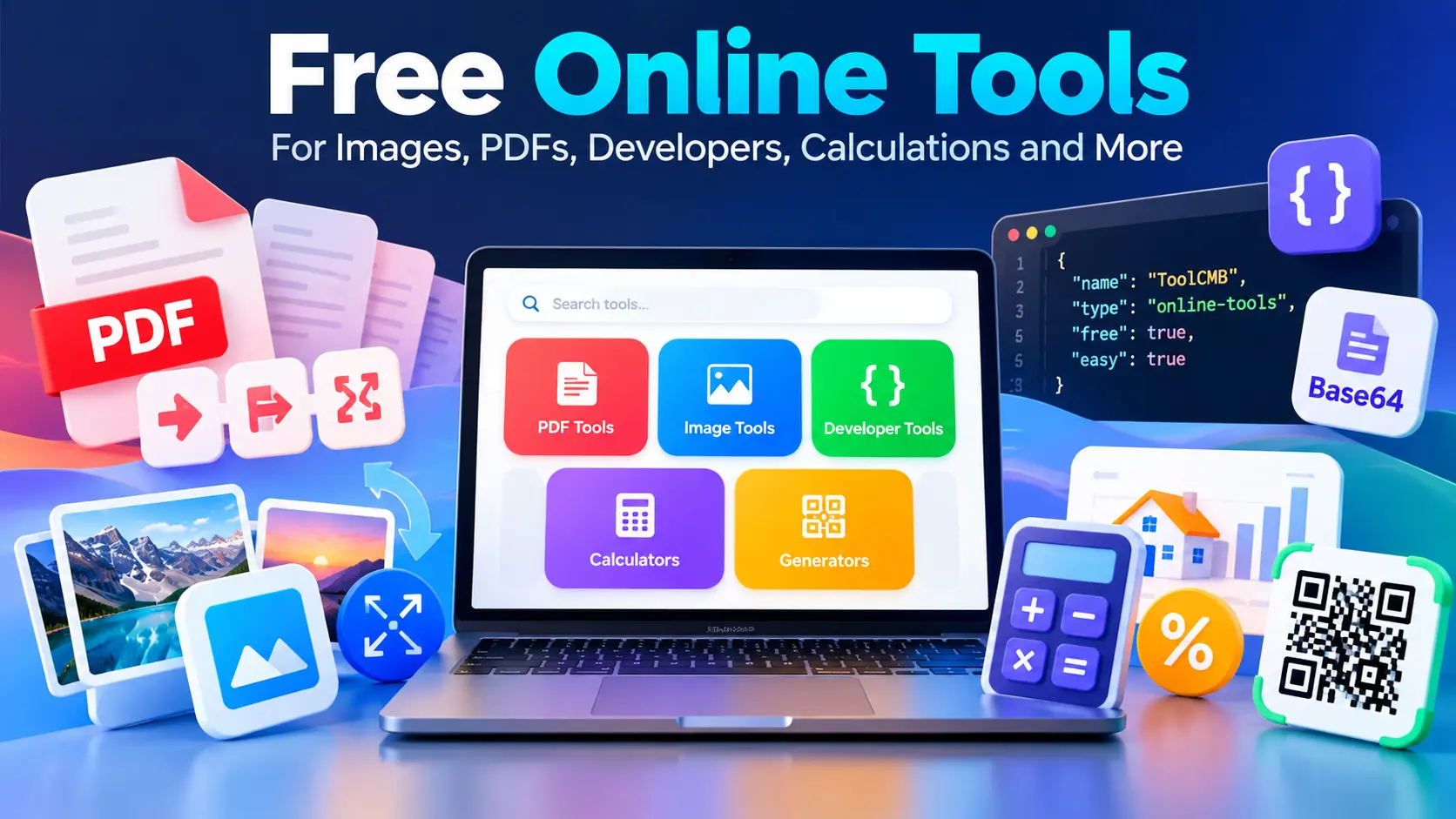 Free Online Tools for Images, PDFs, Developers, Calculations and More